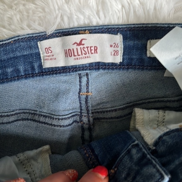 HOLLISTER High Rise Super Skinny Distressed Raw Hem Jeans, Size W24/L28, GUC. - Picture 7 of 10